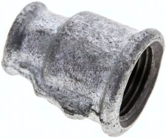 Rundmuffe Rp 1/2"-Rp 1/4", Temperguss verzinkt