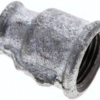 Rundmuffe Rp 1/2"-Rp 1/4", Temperguss verzinkt