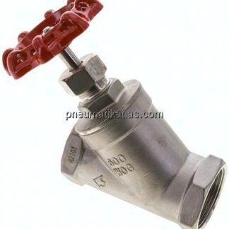 Schrägsitz-Absperrventil, G 1-1/2", PN 40, Edelstahl