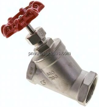 Schrägsitz-Absperrventil, G 1-1/2", PN 40, Edelstahl