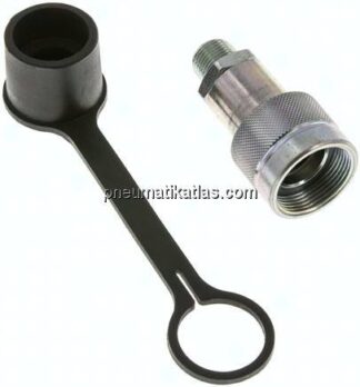 Schraubkupplung 700 bar,NPT 3/8" (AG) ,Muffe inkl. Staubkappe (Für Einsatz am Zylinder)