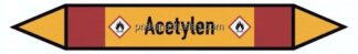 Rohrleitungskennzeichnung, 5er, 15 x 100, Acetylen (GHS 02)