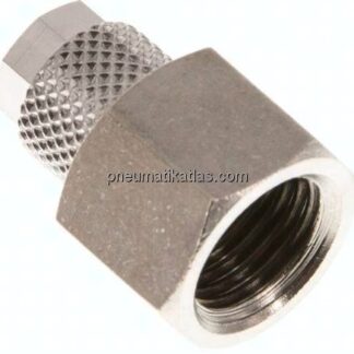 Aufschraub-Verschraubung G 1/4"-6x4mm, Messing vernickelt