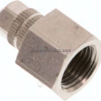 Aufschraub-Verschraubung G 1/8"-4,3x3mm, Messing vernickelt