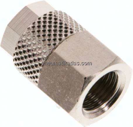 Aufschraub-Verschraubung G 1/8"-8x6mm, Messing vernickelt