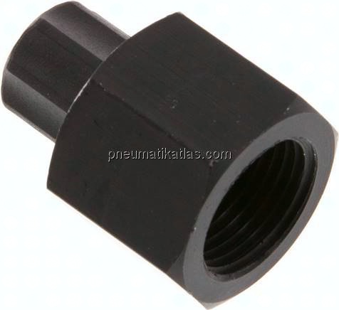Aufschraub-Verschraubung G 3/8"-6x4mm, Aluminium