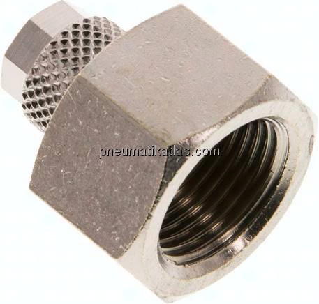Aufschraub-Verschraubung G 3/8"-6x4mm, Messing vernickelt
