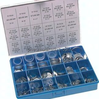 Dichtringsortiment, Aluminium, 12 Abmessungen (10 - 42 mm)