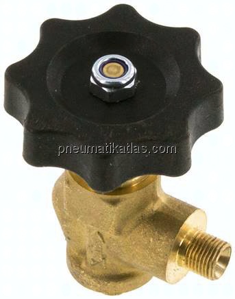 Kugel-Absperrventil, Messing,Winkel 90°, G 1/8", PN 40