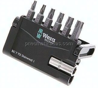 7-teiliges Bitsortiment "Bit-Check" einschließlich magnetischem Bithalter. Box aus schlagfestem Kuns