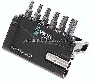 7-teiliges Bitsortiment "Bit-Check" einschließlich magnetischem Bithalter. Box aus schlagfestem Kuns