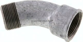 45°-Bogen Rp 1-1/4"(IG)-R 1-1/4"(AG), Temperguss verzinkt