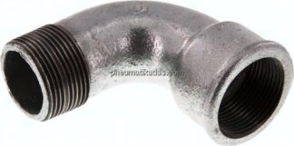 90°-Bogen Rp 1-1/4"(IG)-R 1-1/4"(AG), Temperguss verzinkt