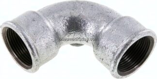 90°-Bogen Rp 1-1/4" (IG), kurz Typ 2a/D1, Temperguss verzinkt