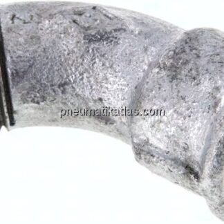 45°-Bogen Rp 1/2"(IG)-R 1/2"(AG), Temperguss verzinkt