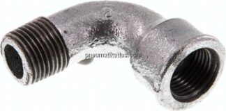 90°-Bogen Rp 1/2"(IG)-R 1/2"(AG), Temperguss verzinkt