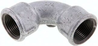 90°-Bogen Rp 3/4" (IG), kurz Typ 2a/D1, Temperguss verzinkt