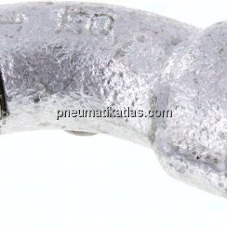 45°-Bogen Rp 3/8"(IG)-R 3/8"(AG), Temperguss verzinkt