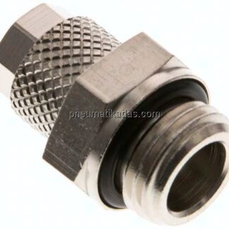 Gerade Verschraubung G 1/4"-6x4mm, Messing vernickelt