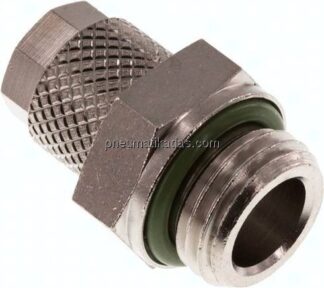 Gerade Verschraubung G 1/4"-6x4mm, Messing vernickelt