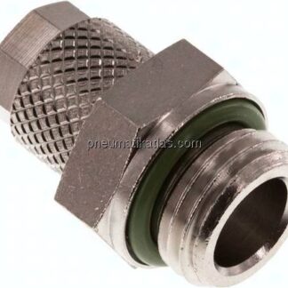 Gerade Verschraubung G 1/4"-6x4mm, Messing vernickelt