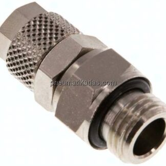 Gerade Drehverschraubung G 1/4"-8x6mm, Messing vernickelt