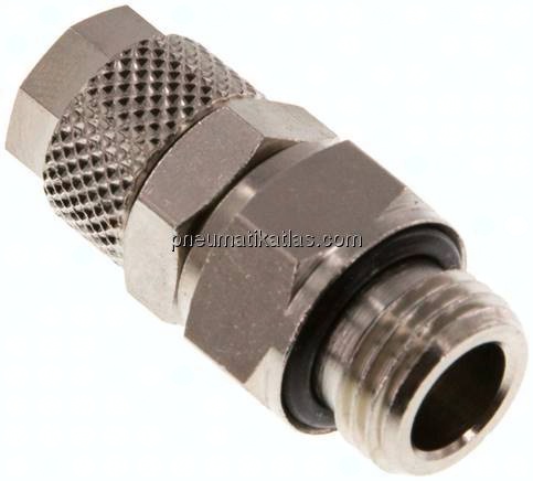 Gerade Drehverschraubung G 1/4"-8x6mm, Messing vernickelt