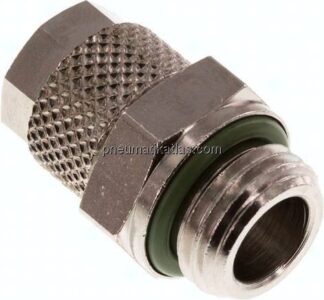 Gerade Verschraubung G 1/4"-8x6mm, Messing vernickelt