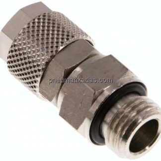 Gerade Drehverschraubung G 1/4"-10x8mm, Messing vernickelt