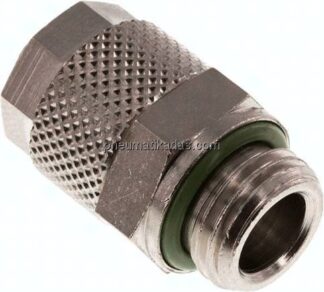 Gerade Verschraubung G 1/4"-10x8mm, Messing vernickelt