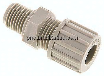 Gerade Verschraubung G 1/4"-10x8mm, Polypropylen