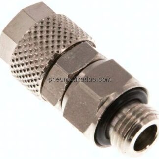 Gerade Drehverschraubung G 1/8"-8x6mm, Messing vernickelt
