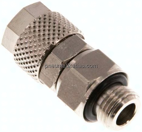 Gerade Drehverschraubung G 1/8"-8x6mm, Messing vernickelt
