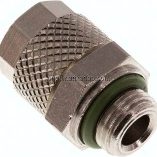 Gerade Verschraubung G 1/8"-8x6mm, Messing vernickelt