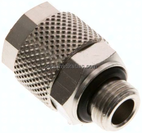 Gerade Verschraubung G 1/8"-10x8mm, Messing vernickelt