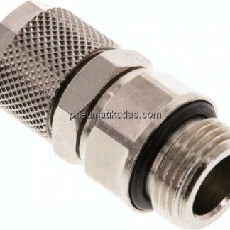 Gerade Drehverschraubung G 3/8"-12x8mm, Messing vernickelt
