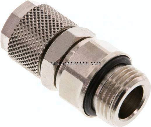 Gerade Drehverschraubung G 3/8"-12x8mm, Messing vernickelt