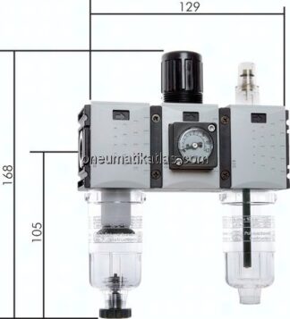 FUTURA Wartungseinheit, 3-tlg., G 1/4", 0,5 - 8 bar, Baur.0