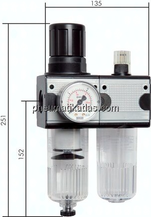MULTIFIX Wartungseinheit (2), 2-tlg., G 1/2", 0,5 - 10 bar