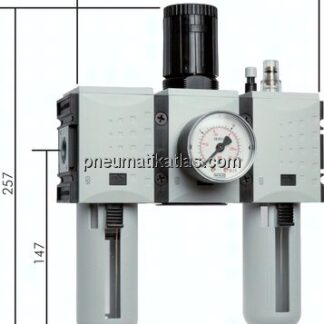 FUTURA Wartungseinheit, 3-tlg., G 3/8", 0,5 - 8 bar, Baur.2