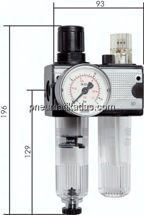 MULTIFIX Wartungseinheit (1), 2-tlg., G 1/4", 0,5 - 10 bar