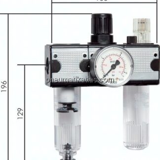 MULTIFIX Wartungseinheit (1), 3-tlg., G 1/4", 0,1 - 3 bar