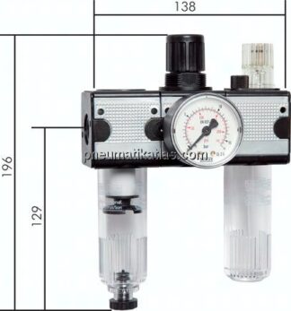MULTIFIX Wartungseinheit (1), 3-tlg., G 1/4", 0,1 - 3 bar