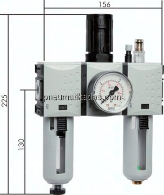 FUTURA Wartungseinheit, 3-tlg., G 1/4", 0,5 - 8 bar, Baur.1