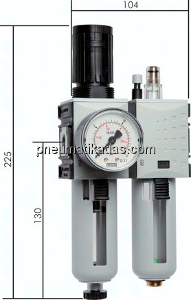FUTURA Wartungseinheit, 2-tlg., G 1/4", 0,5 - 8 bar, Baur.1