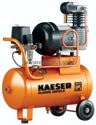 CLASSIC-Kolbenkompressor 210l/min, 25l-Behälter, 230V AC (Wechselstrom)