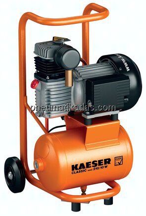 CLASSIC-Kolbenkompressor 210l/min, 10l-Behälter, 230V AC (Wechselstrom)