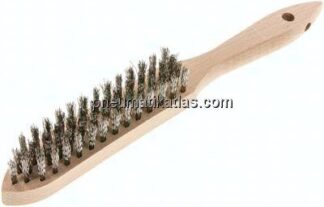Handdrahtbürste, 4-reihig, Edelstahldraht gewellt 0,35mm