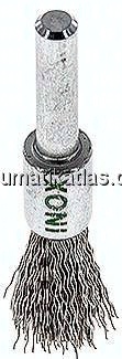 Pinseldrahtbürste 12mm, 6mm Schaft, Edelstahldraht gewellt 0,3mm