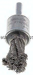 Pinseldrahtbürste 19mm, 6mm Schaft, Edelstahldraht 6x gezopft 0,35mm